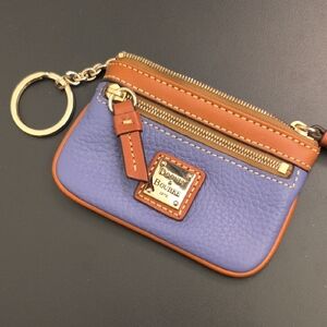 Dooney & Bourke Purple and Tan Leather Coin Purse